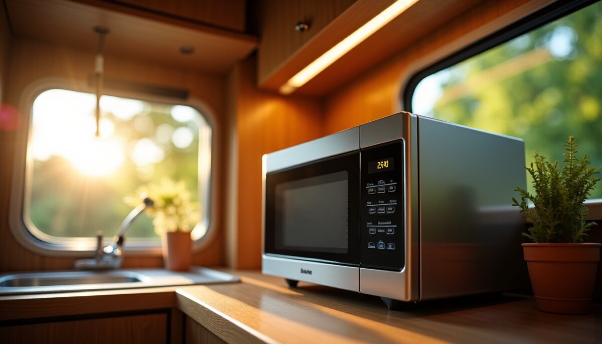 Micro-ondes compact 10 litres pour camping-car : performance et praticité à emporter